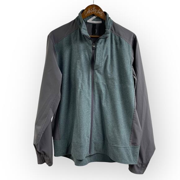 Zero Restriction Full Zip Golf Jacket Mid Weight Green Gray Large Men’s - Picture 1 of 8